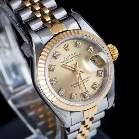 18k quartz rolex with factory diamonds|rolex oyster quartz datejust.